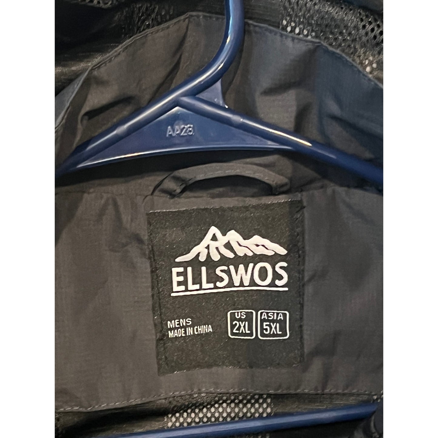ELLSWOS Waterproof Hooded  Windbreaker Rain Jacket Mens 2XL