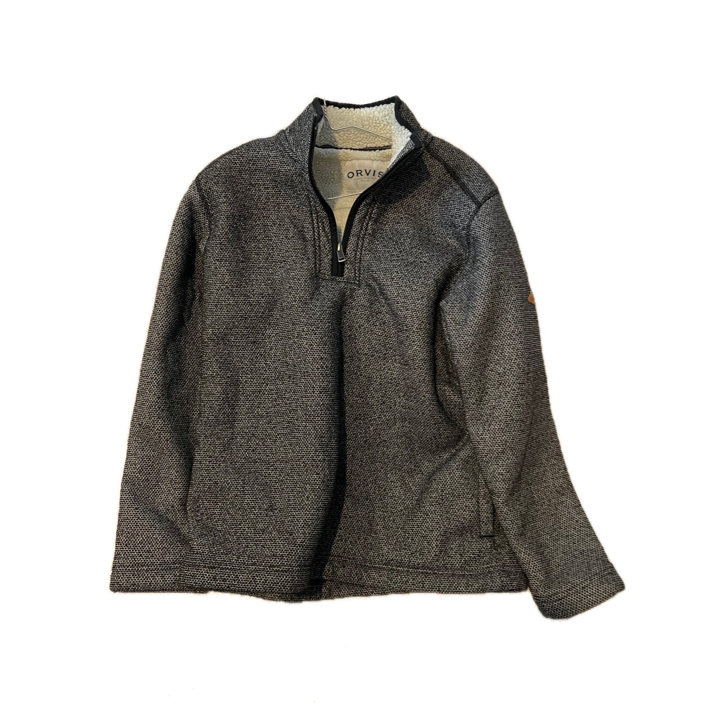 Orvis Insulated qtr Zip Charcoal Gray Fleece Mens Med