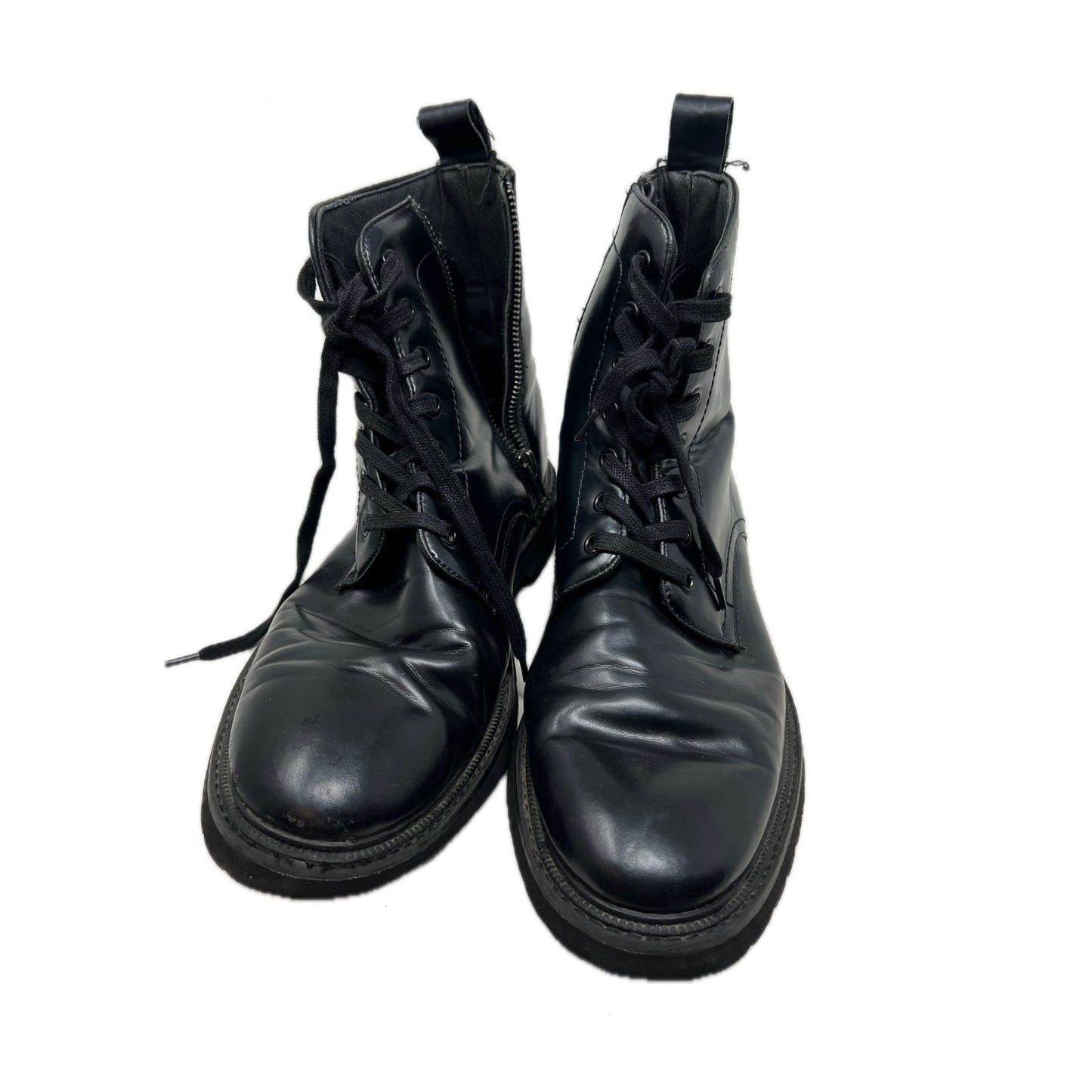 H&M Black Combat Boots Faux Leather Mens 10.5