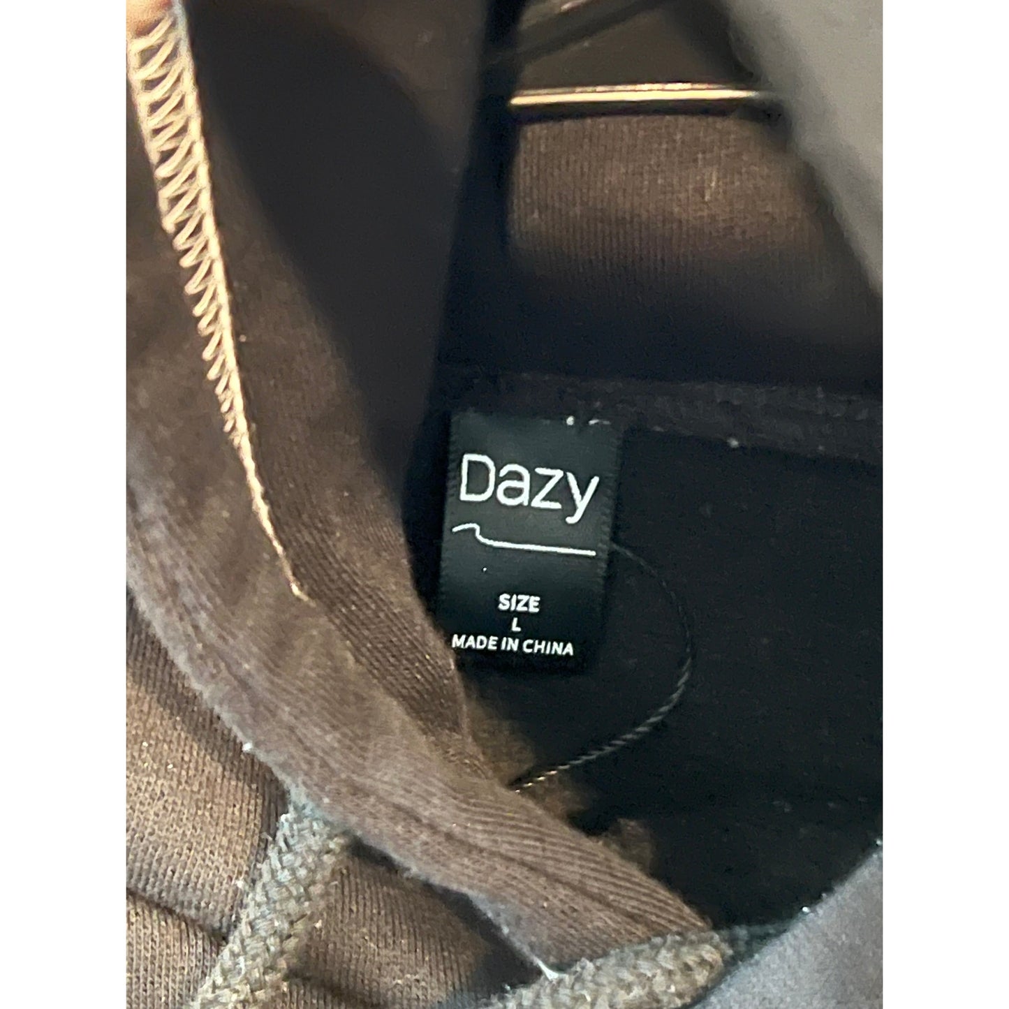 Dazy Black avec liseré blanc - Sweat à capuche homme - Taille L
