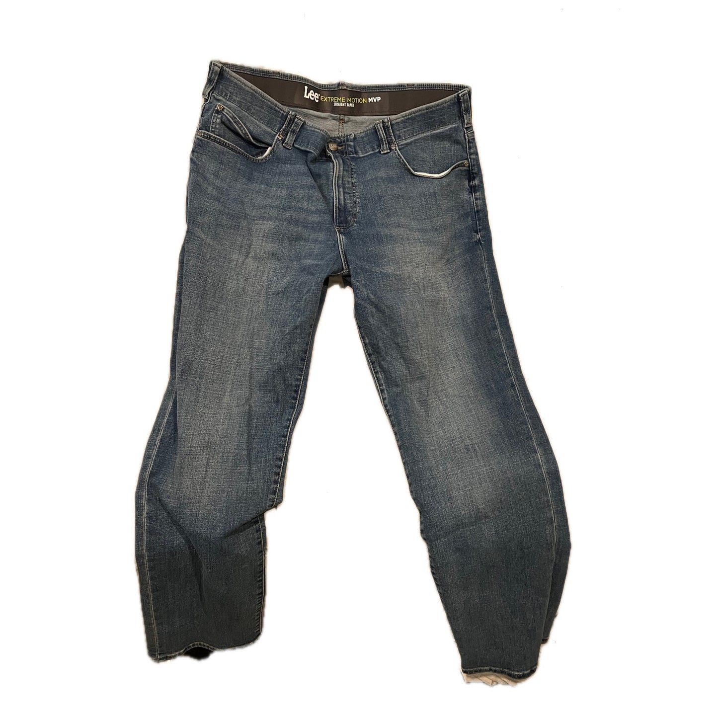 Lee Extreme Motion Straight Taper Fit Blue Jeans Mens 40x32