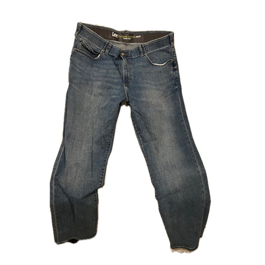 Lee Extreme Motion Straight Taper Fit Blue Jeans Mens 40x32