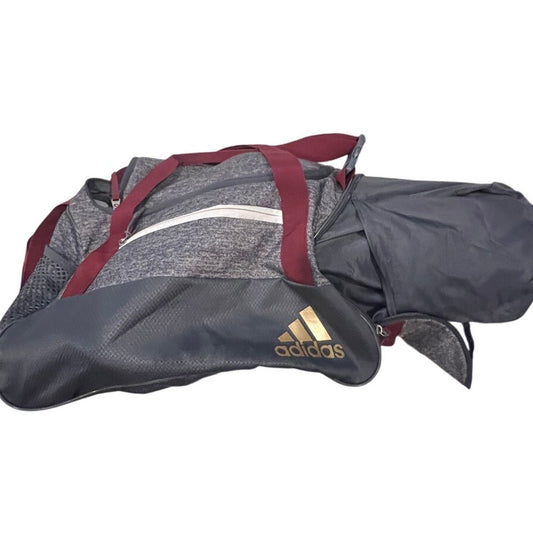 Adidas Defender Small Gray Black Gym Bag 18"x10"x12"