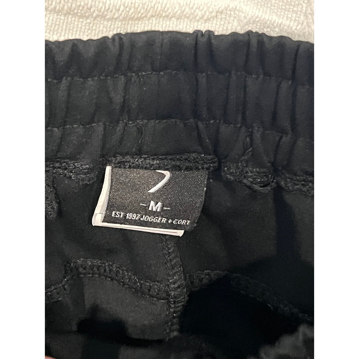 Ests 1987 Jogger+Cort Black Sweatpants Zip Pckt Mens Medium