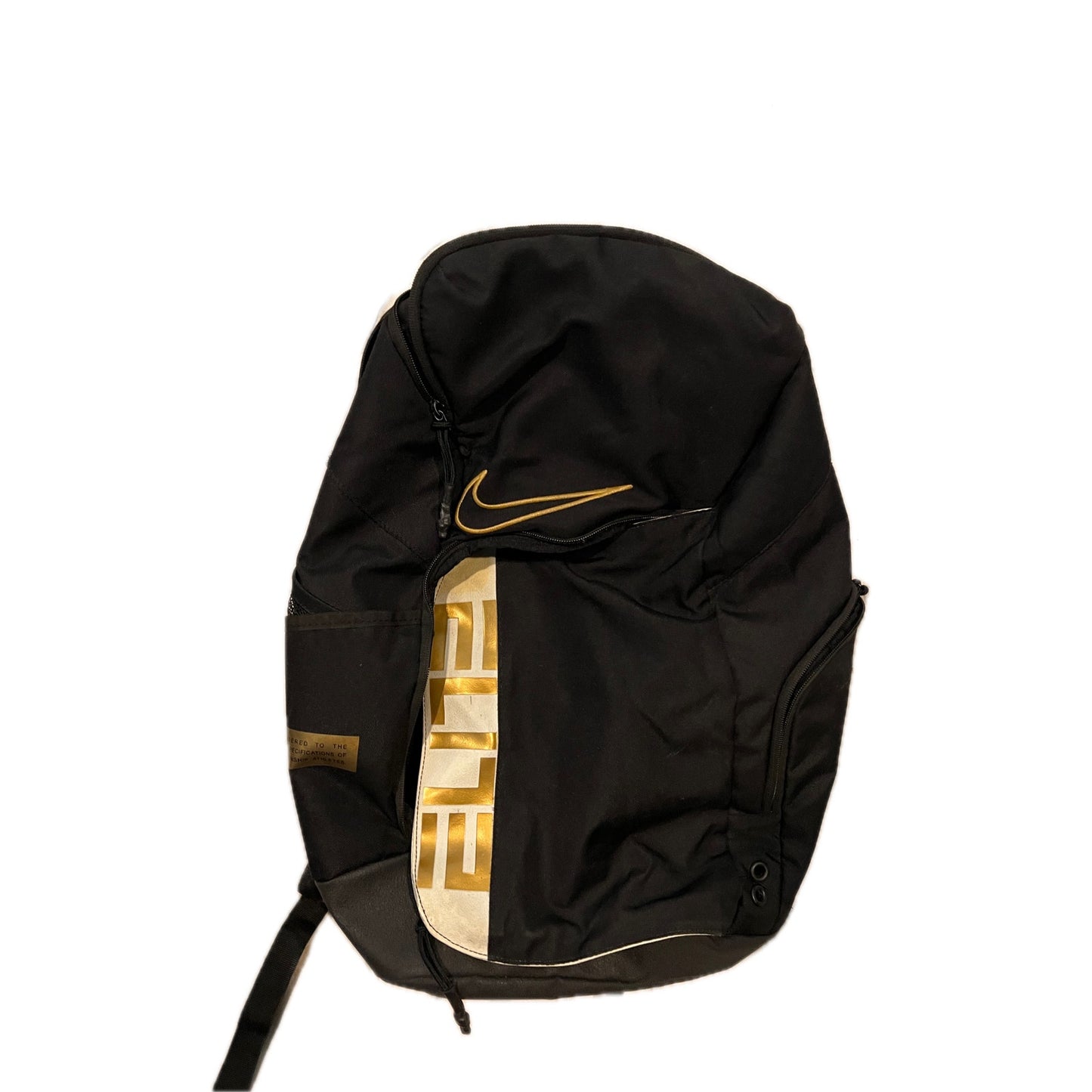 Nike Elite Pro Hoops Basketball Backpack Black Gold White