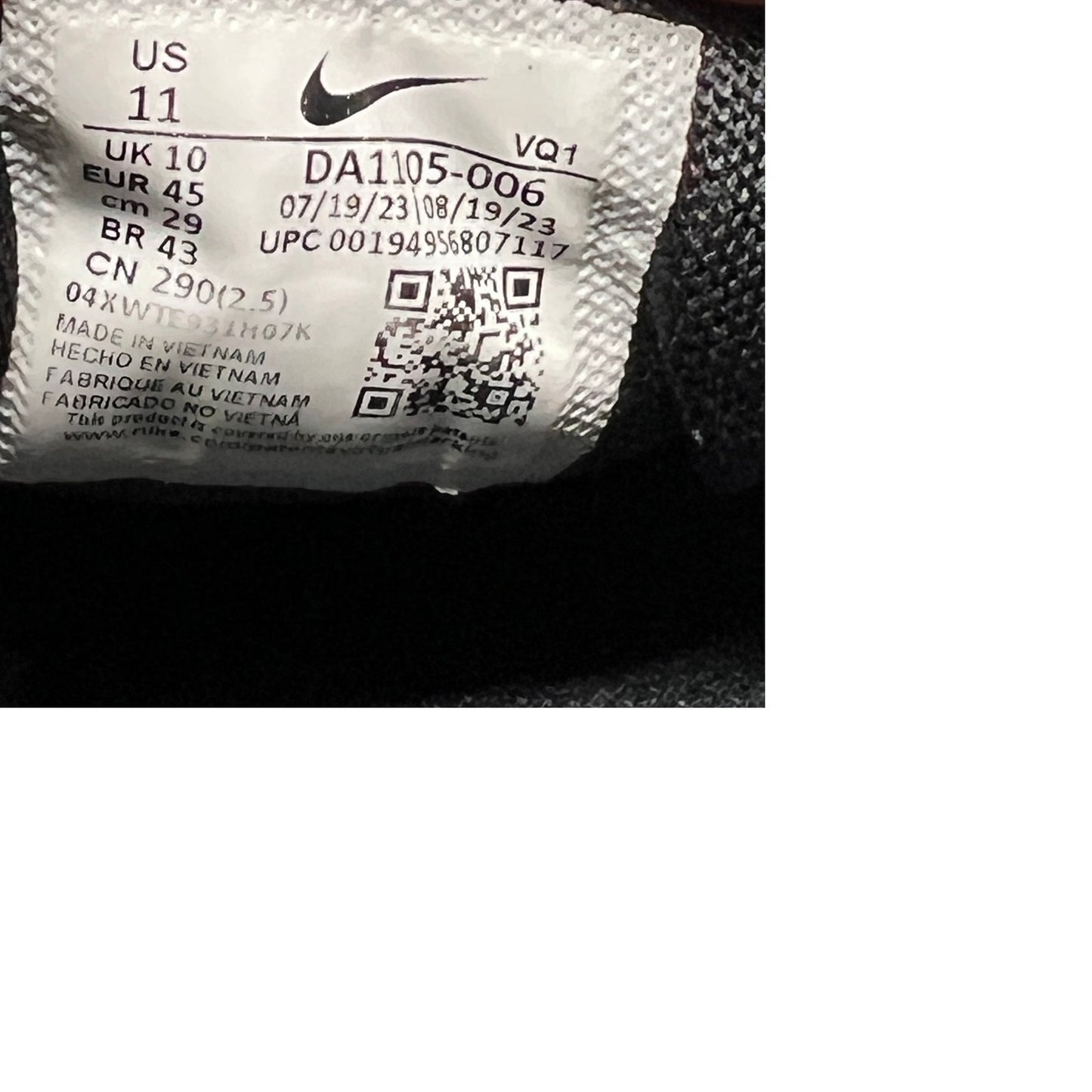 Nike Quest 4 Black White Running Shoes Mens 11