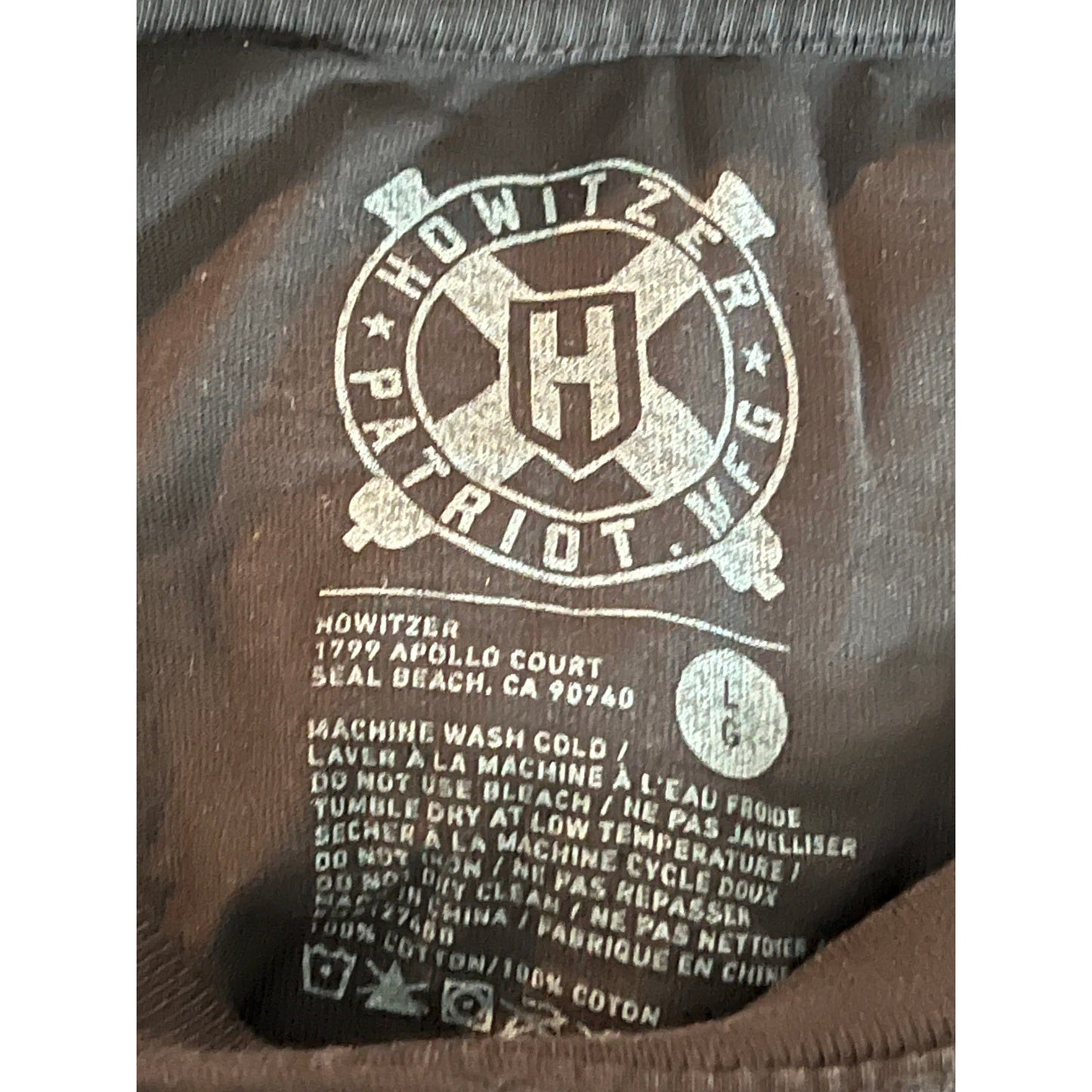 Howitzer Patriot Mfg Dirty Hands Black T-Shirt Mens Large