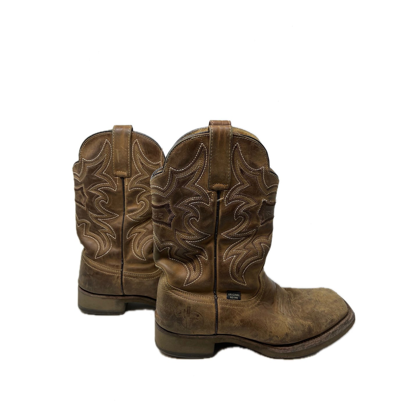Original Reyme Square Toe Work Western Boots Hombre 11.5
