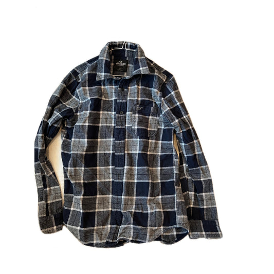 Hollister Black White Checkered Flannel Mens M