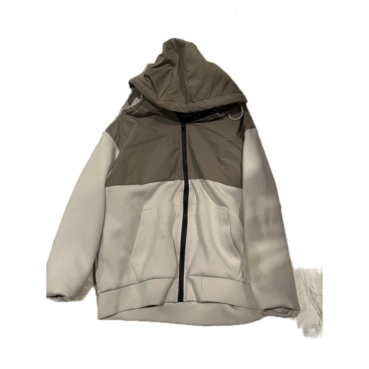 Pipeline Marca Blanco Gris Chaqueta de Esquí Snowboard Hombre Talla Grande