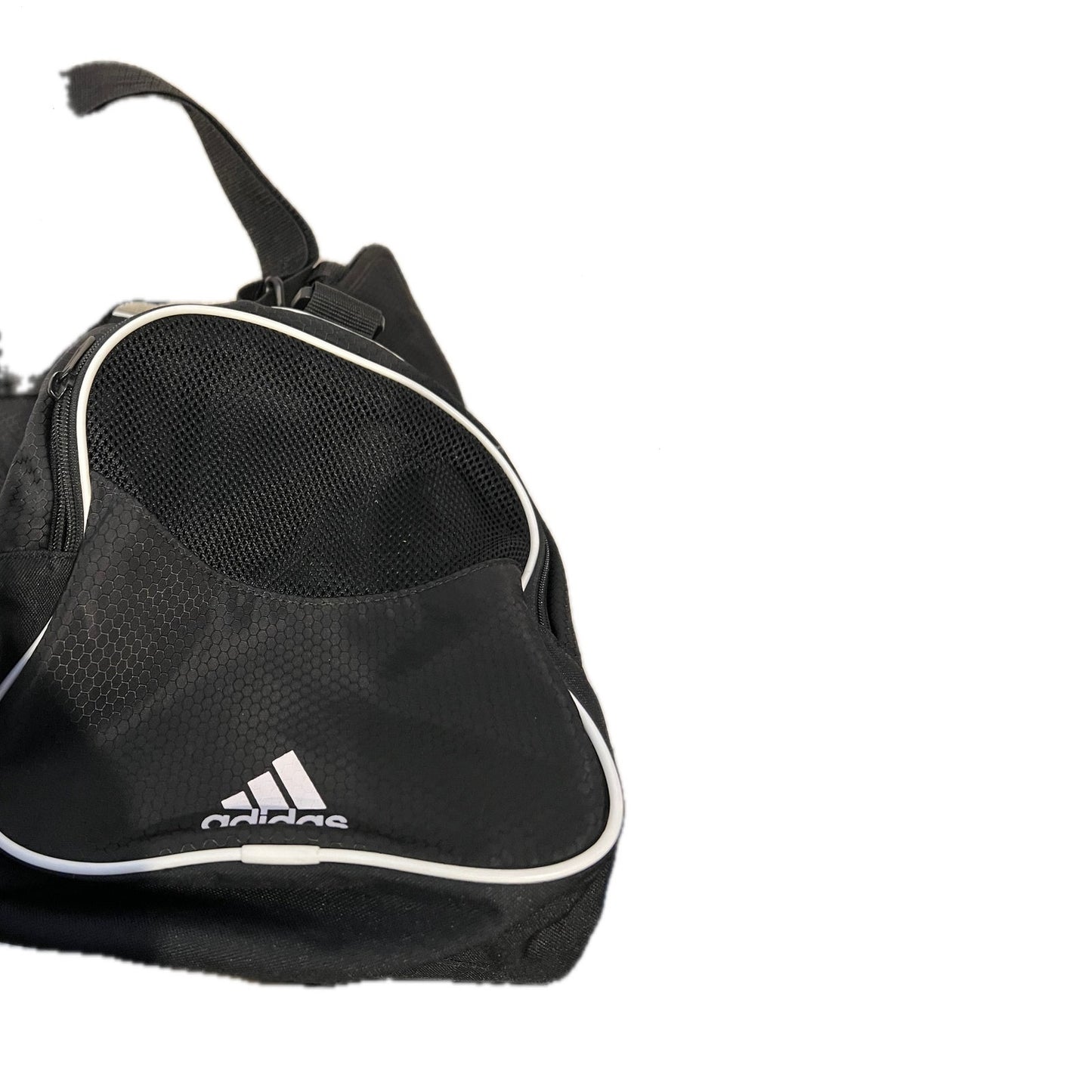 Adidas Defender Small 16"x10"x8" Black White Duffel Gym Bag