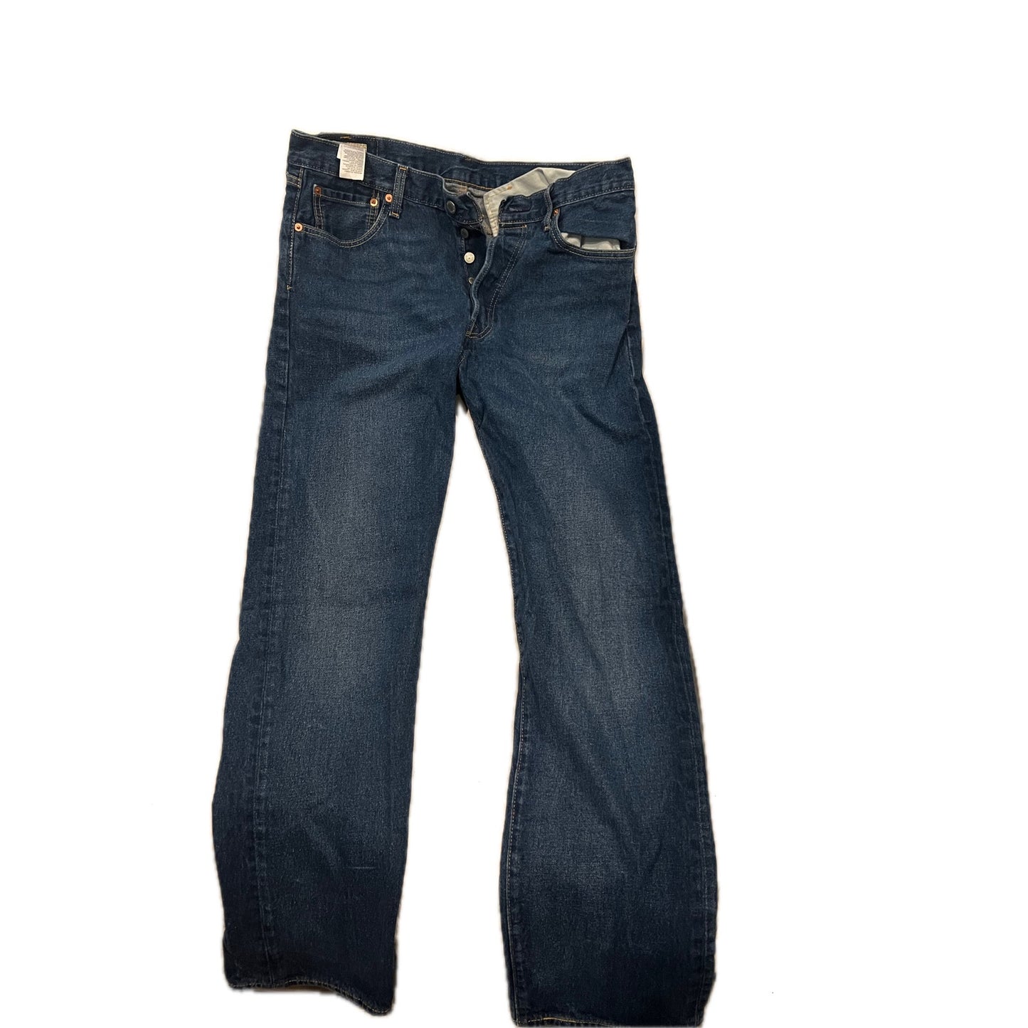 Levi's 501 Blue Classic Straight Leg Jeans Mens 36x34