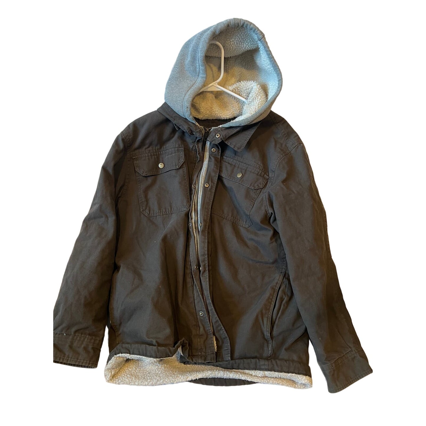 Lee Hooded Insulated Denim Jacket Mens L