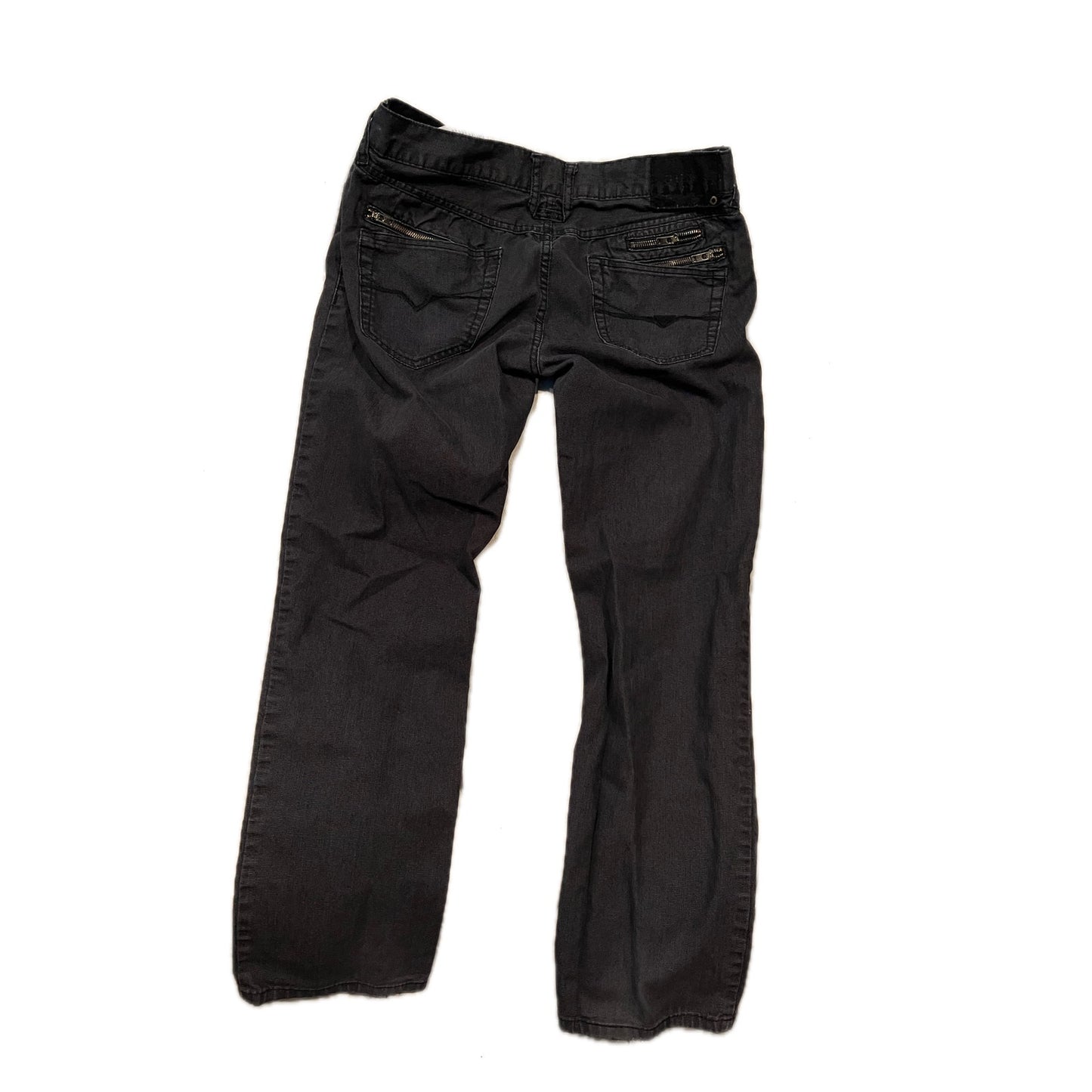 Guess Straight Fit Black Zipper Pocket Jeans Mens 34x30