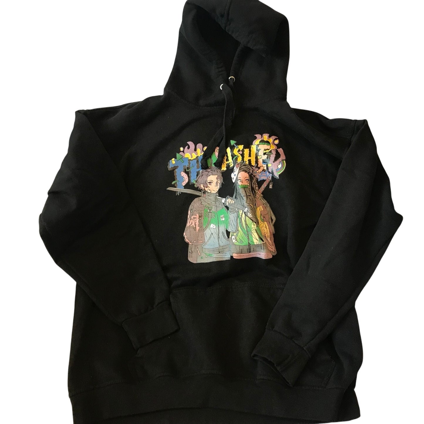 Thrashed Anime Manga Black Hoodie, Men's L