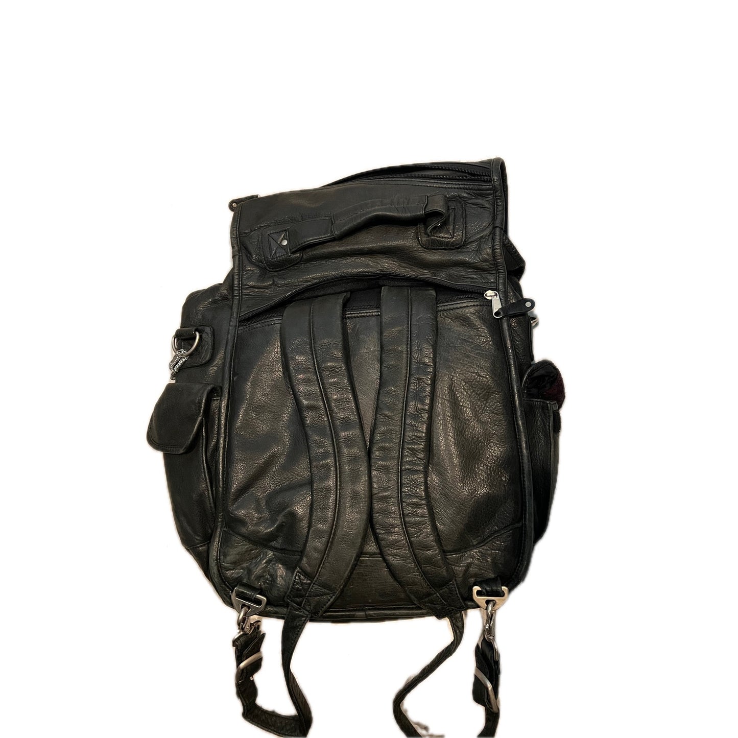Sac à dos vintage en cuir noir Canyon Outback