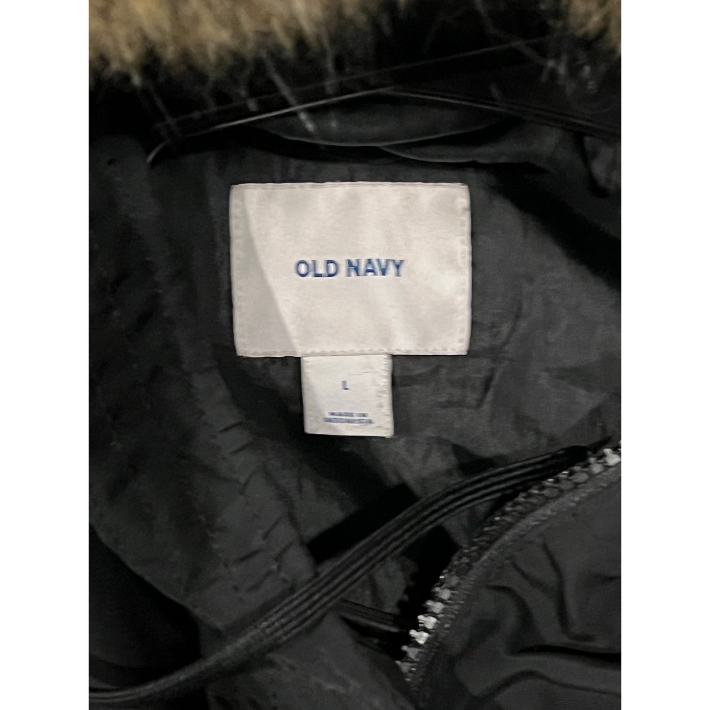 Old Navy Thigh Length Hooded Faux Fur Parka Jacket Womans L