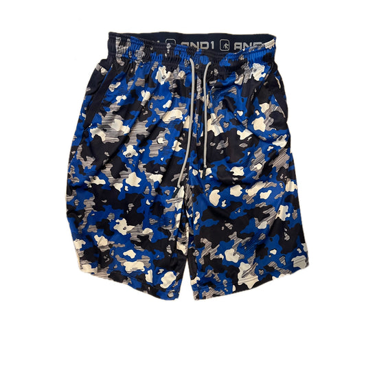 AND1 Black Blue Shapes Basketball Shorts Mens L