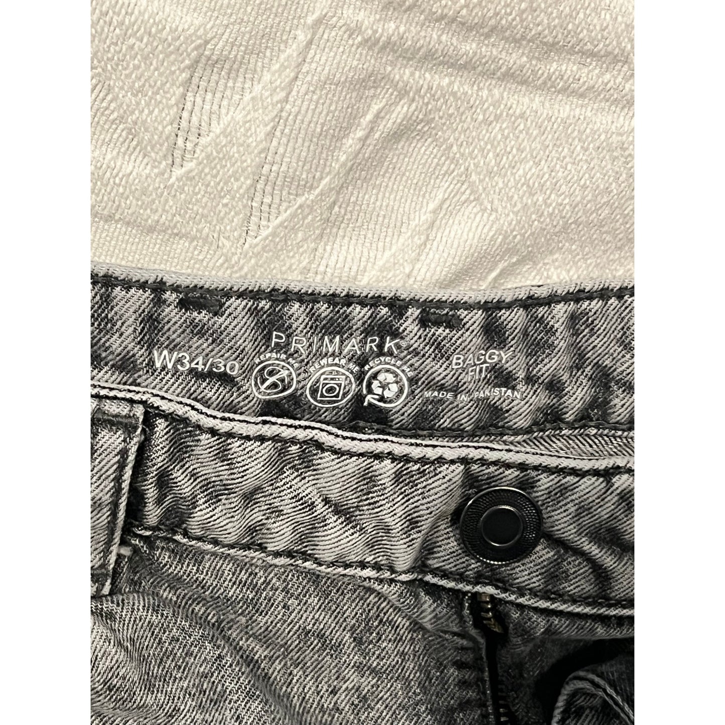 Primark Baggy Fit Gray Black Jeans 34x30
