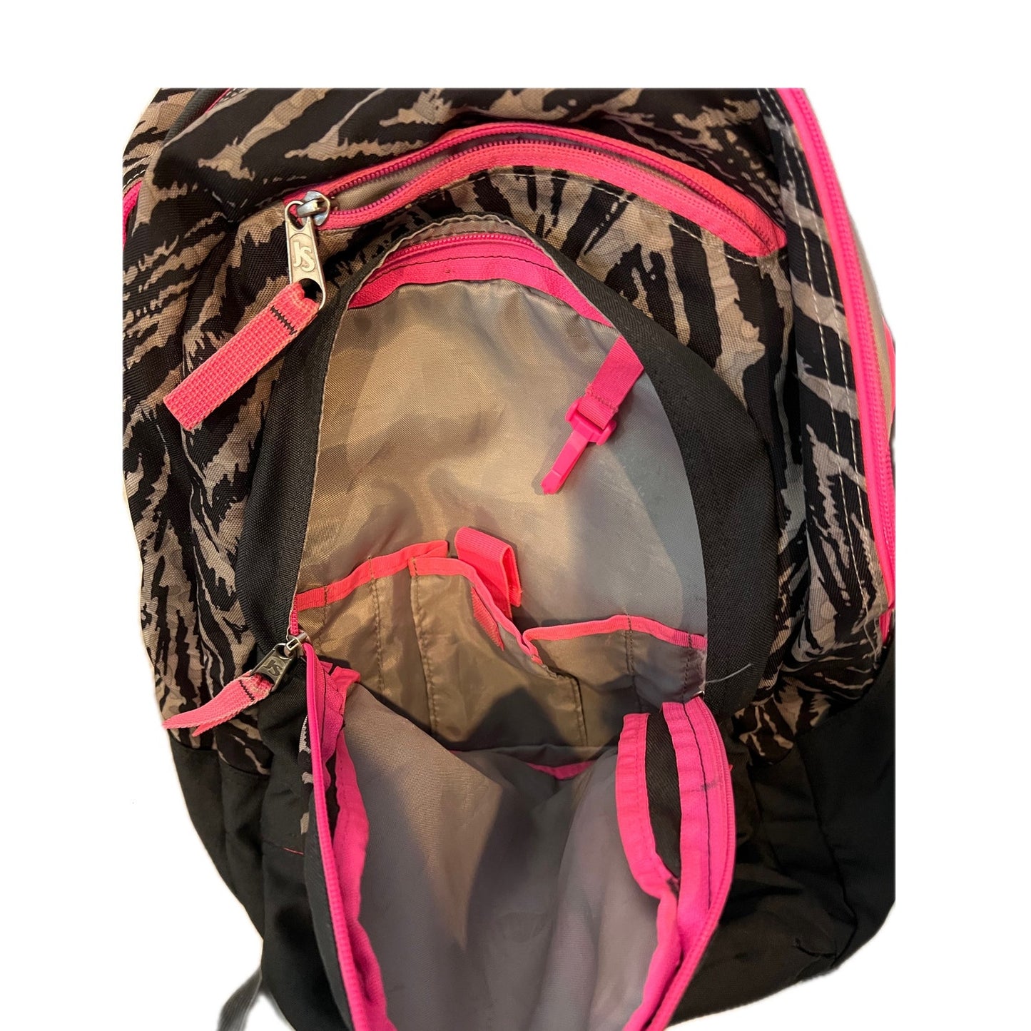 Sac à dos JanSport zèbre et rose 3 sections 1950 pouces cubes