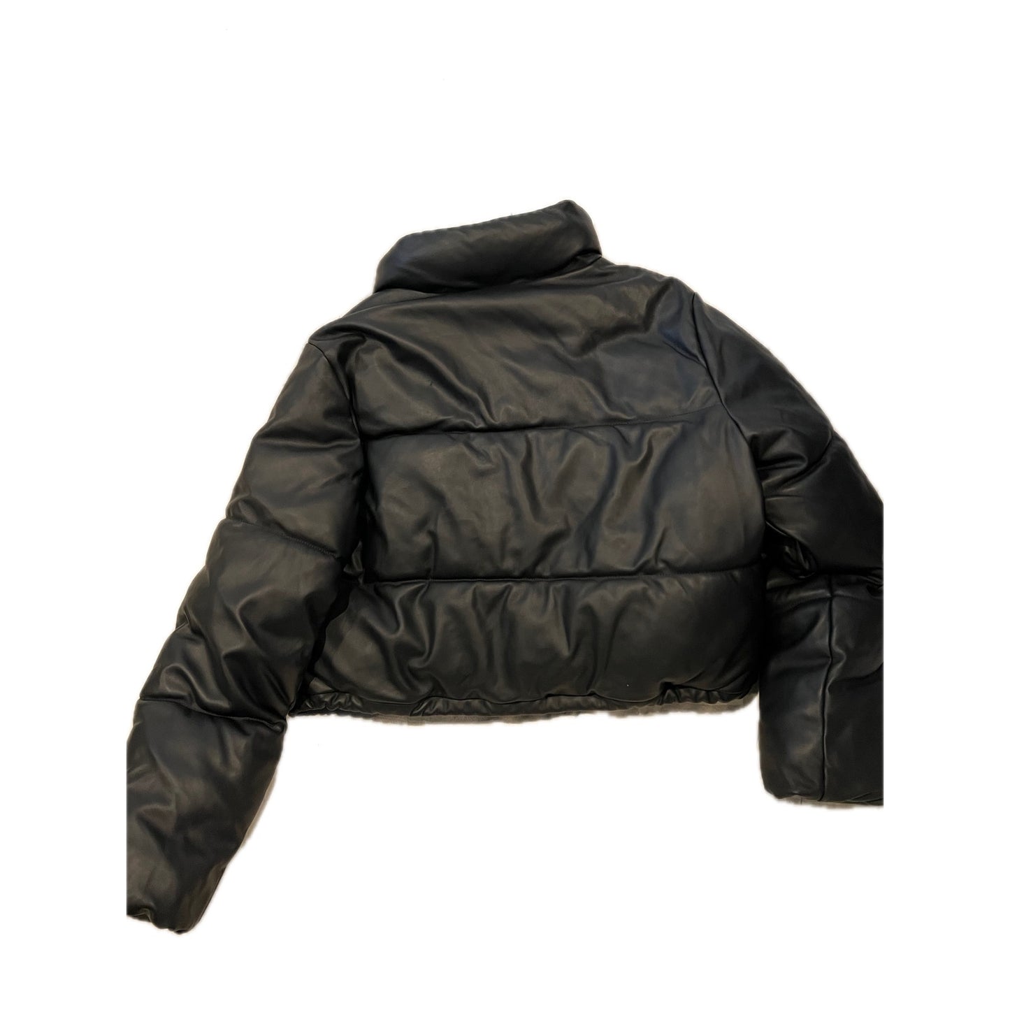 Hollister Ultimate Faux Leather Cropped Puffer Womans XL