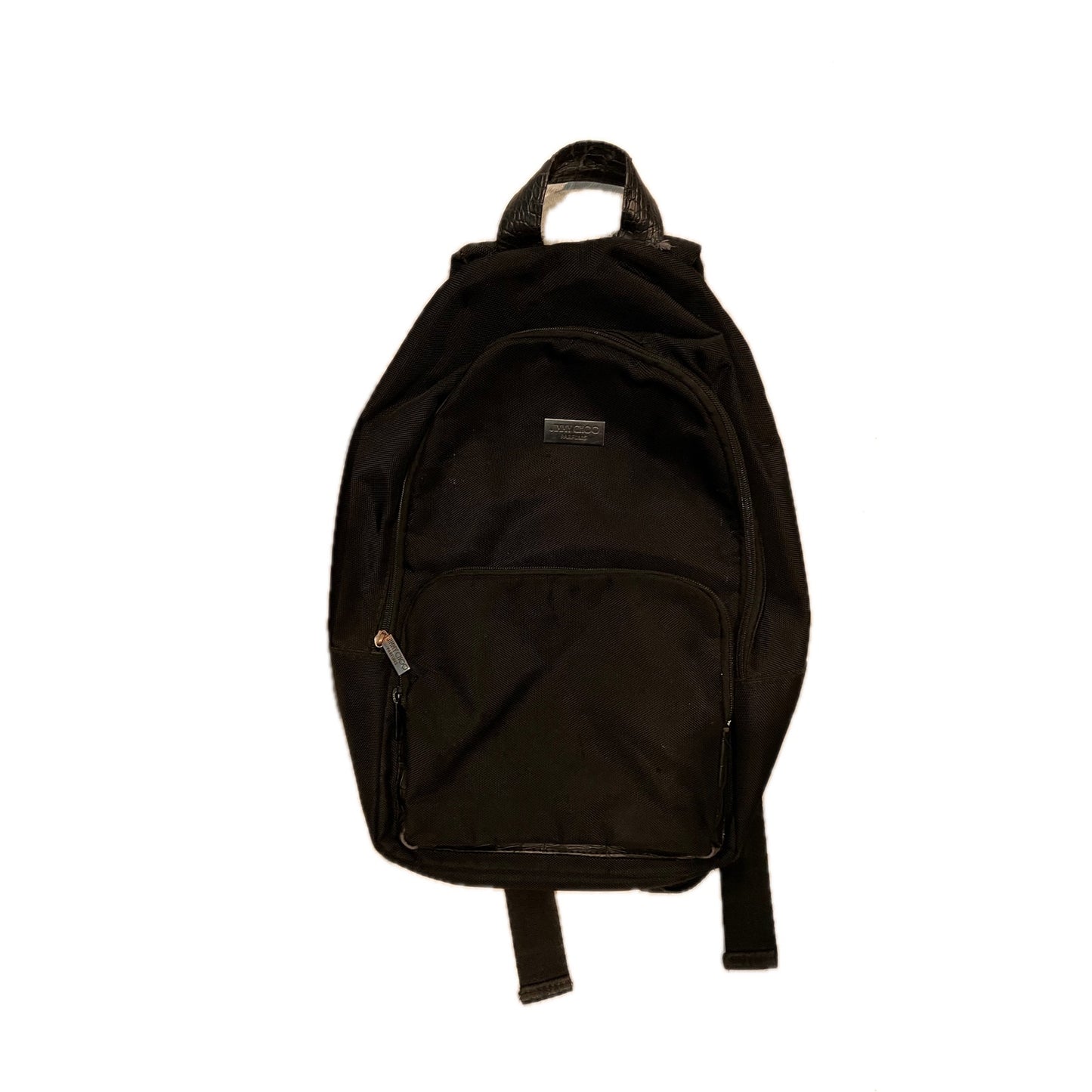 Jimmy Choo Parfums Backpack Hand Bag Black crocodile faux leather trim