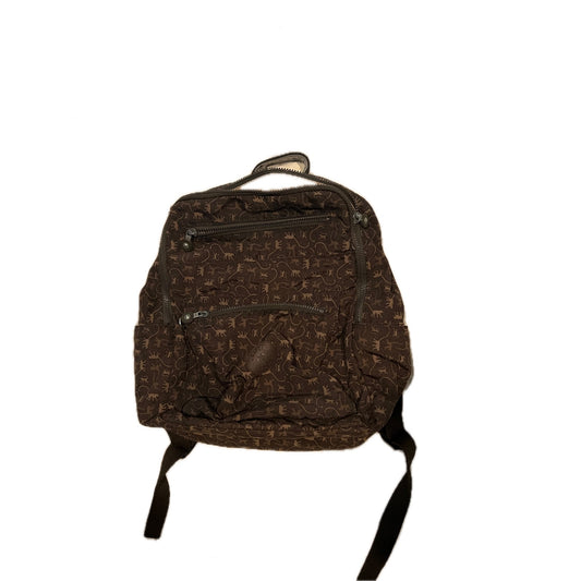 Kipling Beige Black Monkey Backpack