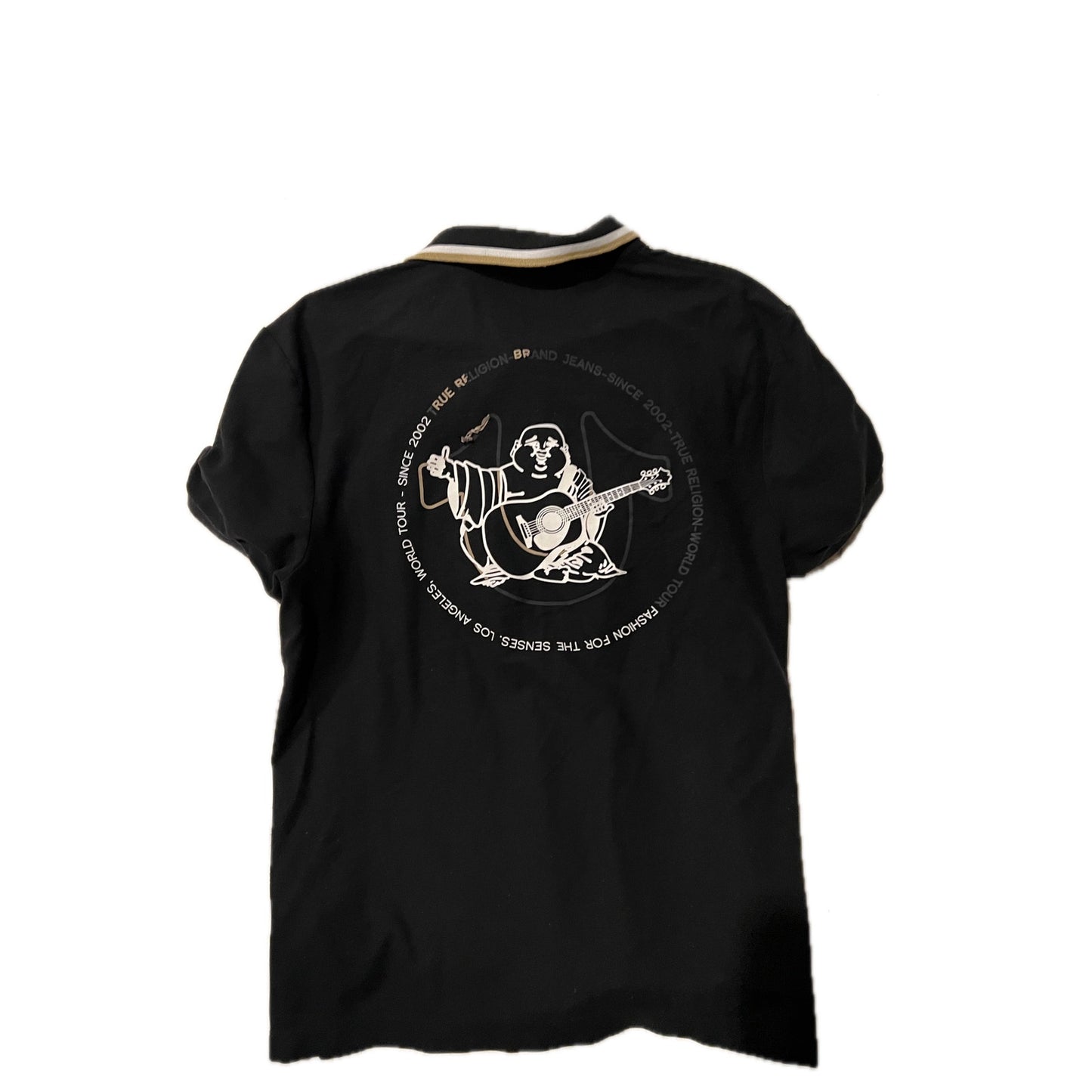 Camisa Polo de Golf True Religion Negra Talla L para Hombre