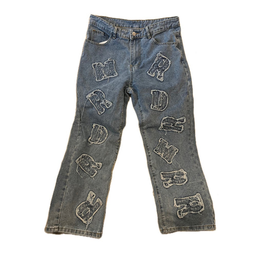MRDRR Pantalones vaqueros holgados azules de estilo urbano para hombre 32x28