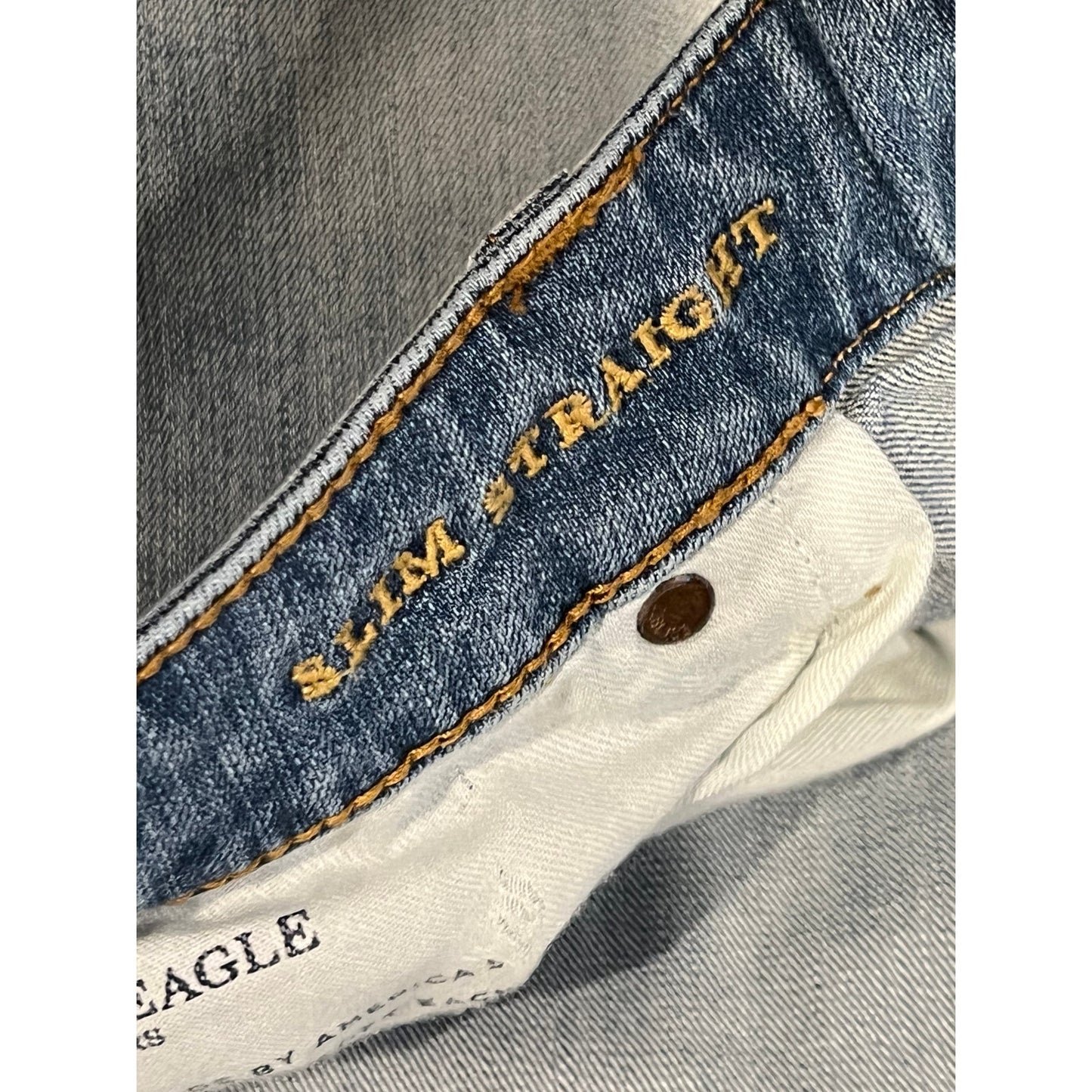American Eagle Blue Slim Straight Leg Jeans Men's 38x34