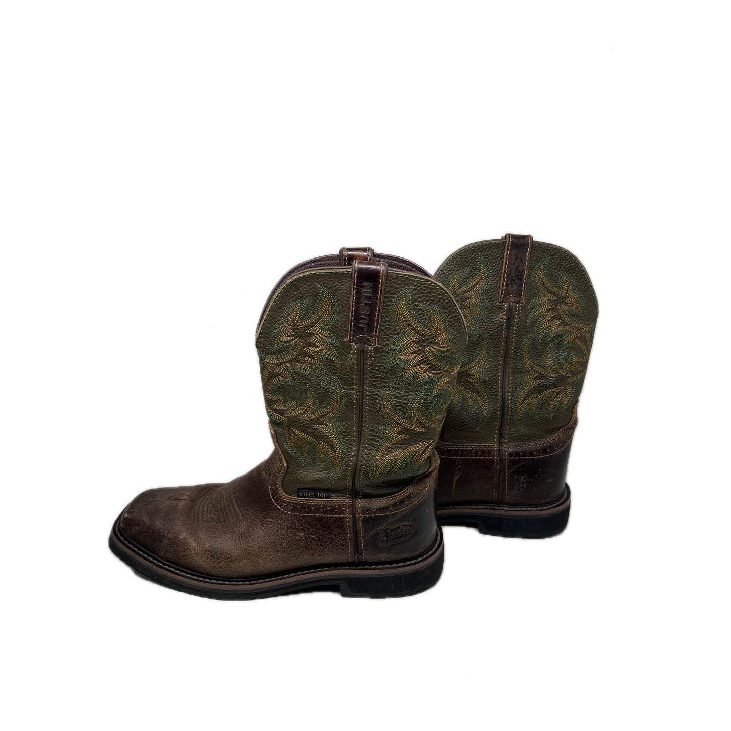 Justin Original Steel Toe Wellington Western Work Boots 12EE