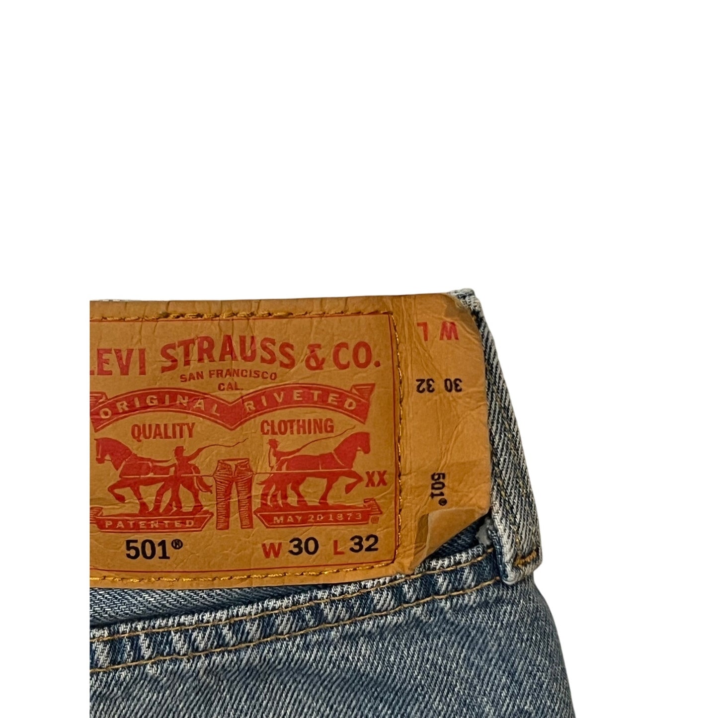 Levi's 501 Classic Straight Leg Jeans Light Blue Mens 30x32