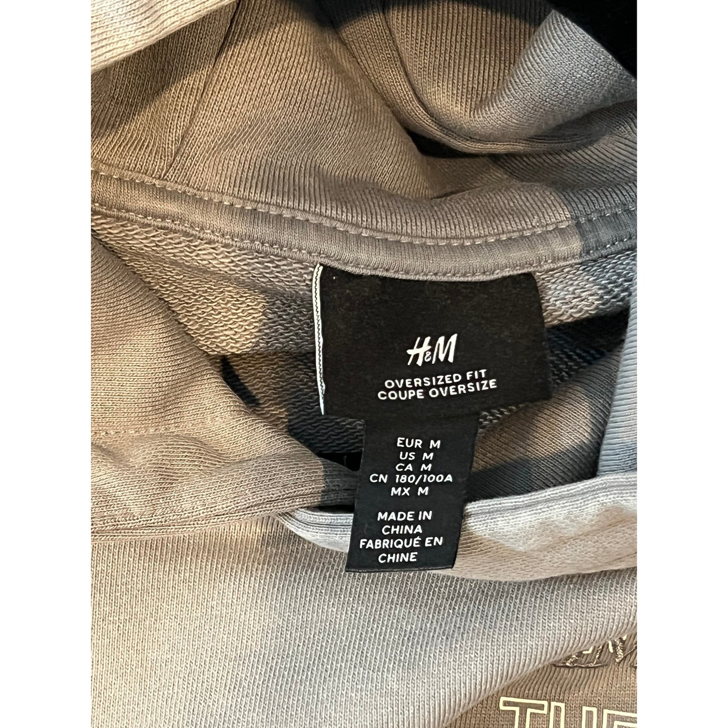 H&M Pull à capuche oversize gris "In The Studio" Homme Taille M