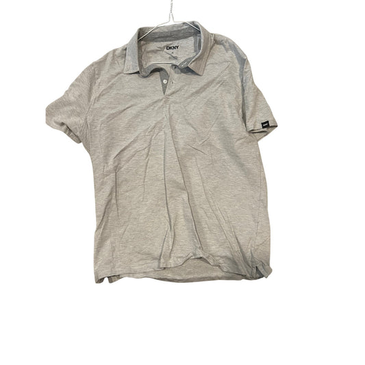DKNY White Horizontal Pin Stripe Polo Shirt Mens XL