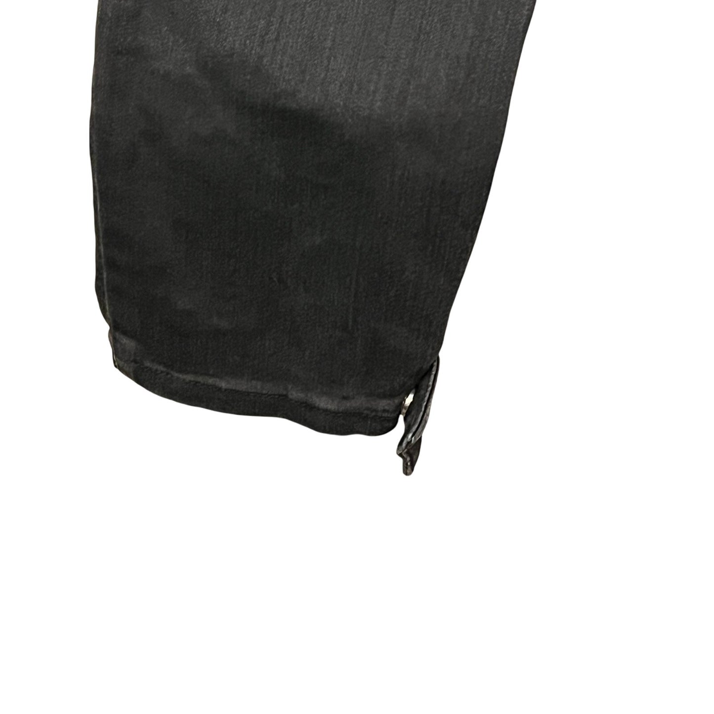 Novamen Slim Fit Ankle Zip Black Jeans Mens 34x31