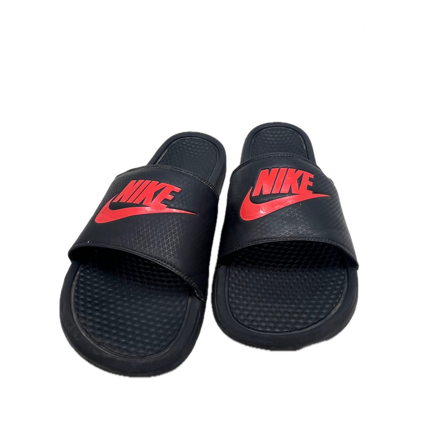 Chanclas Nike Benassi JDI Black Challenge Red para hombre, talla 15