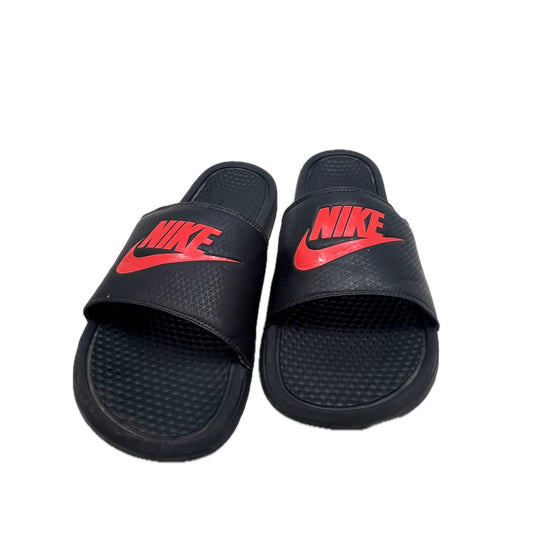Nike Benassi JDI Black Challenge Red Slides Mens 15