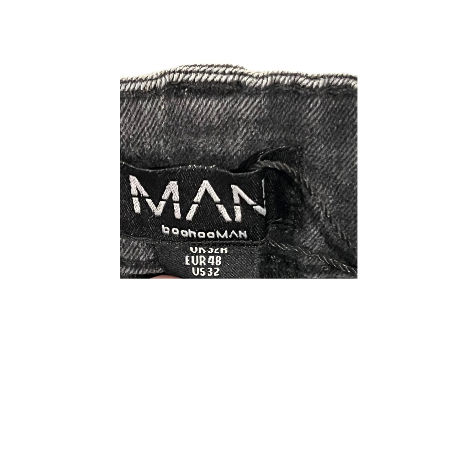 BooHooMan Vaqueros pitillo negros para hombre 32x32