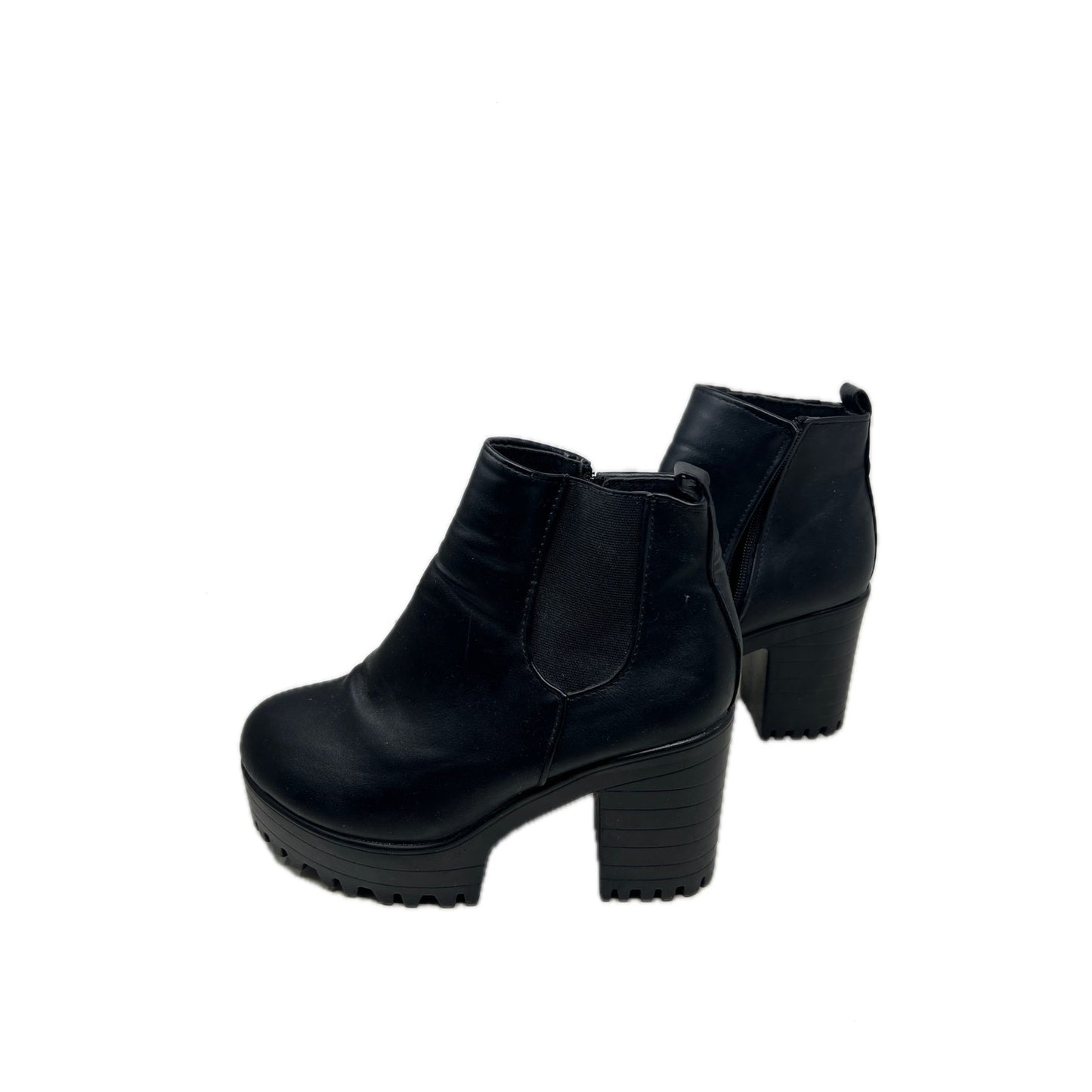 Round Toe Block Chunky Platform Boots Woman US 10 CH 40