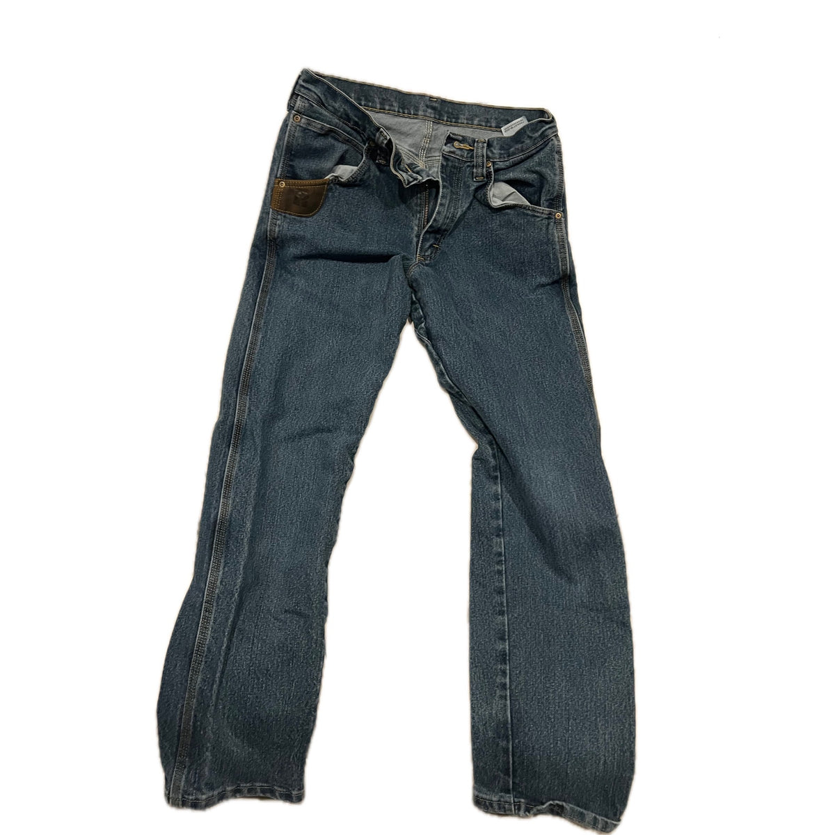 Wrangler Riggs Workwear Straight Blue Jeans Mens 31x32