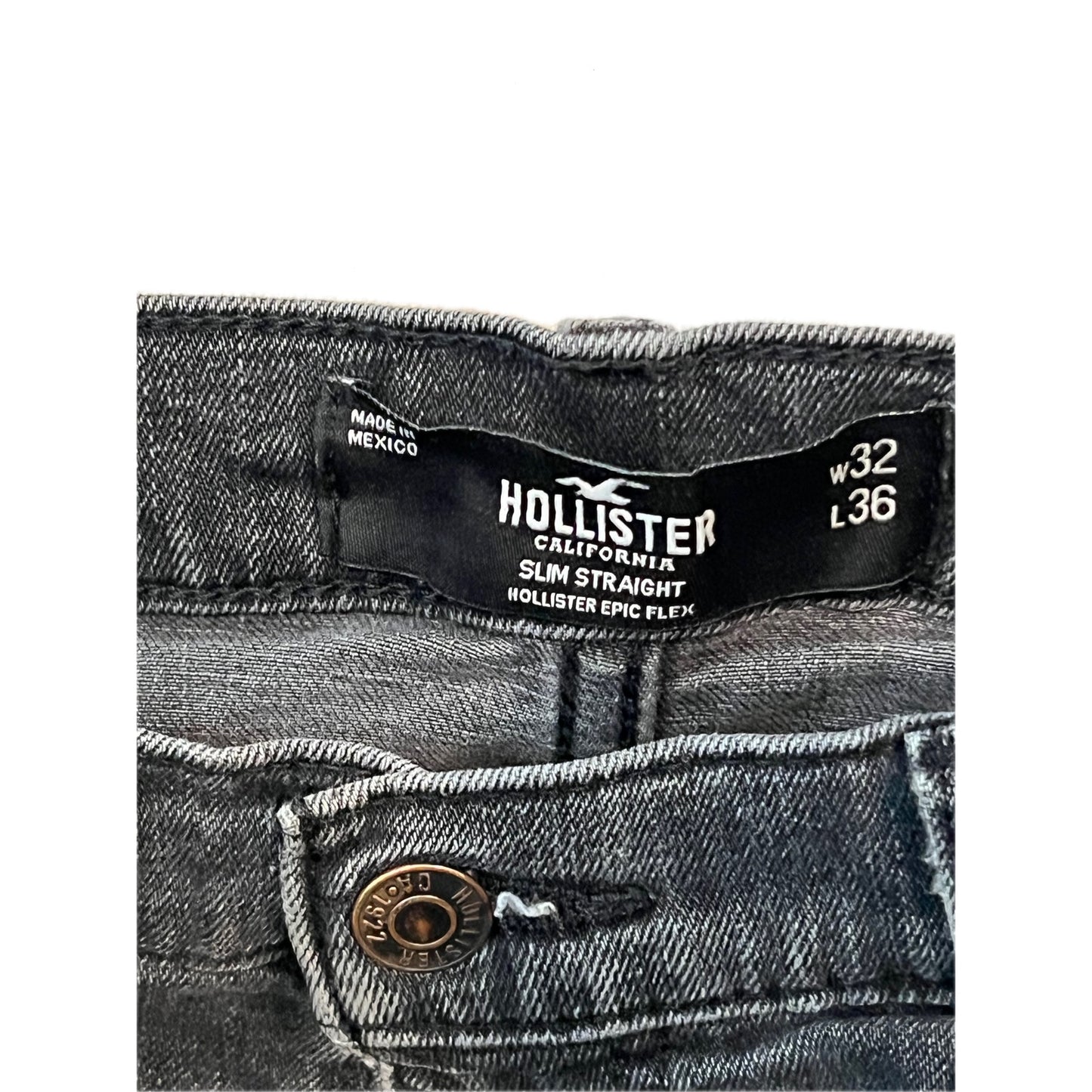 Hollister Slim Straight Black Jeans Mens 32x36