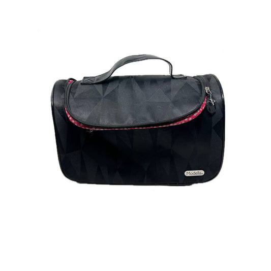 Modella Cosmetic Carryall w Black & Hot Pink Polka-Dot