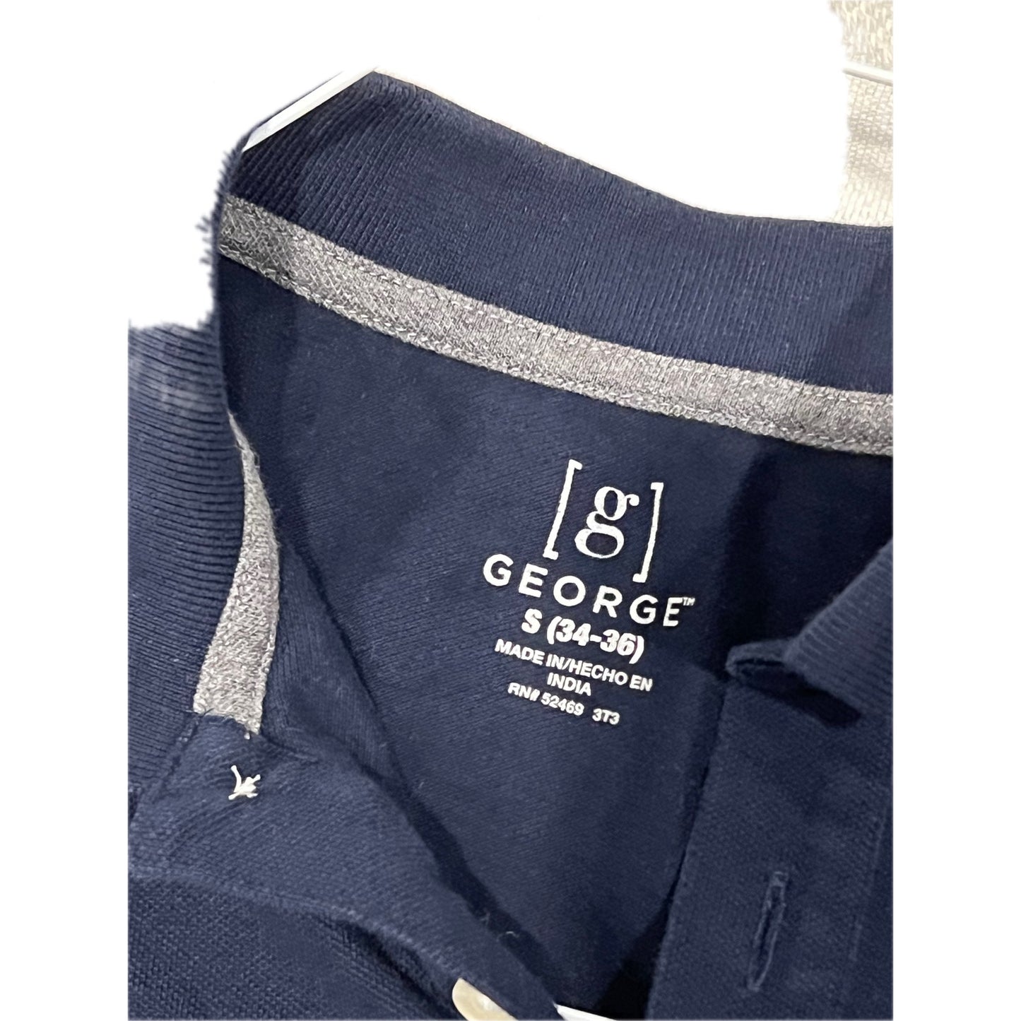 George Navy Blue Polo Shirt Mens S (34-36)