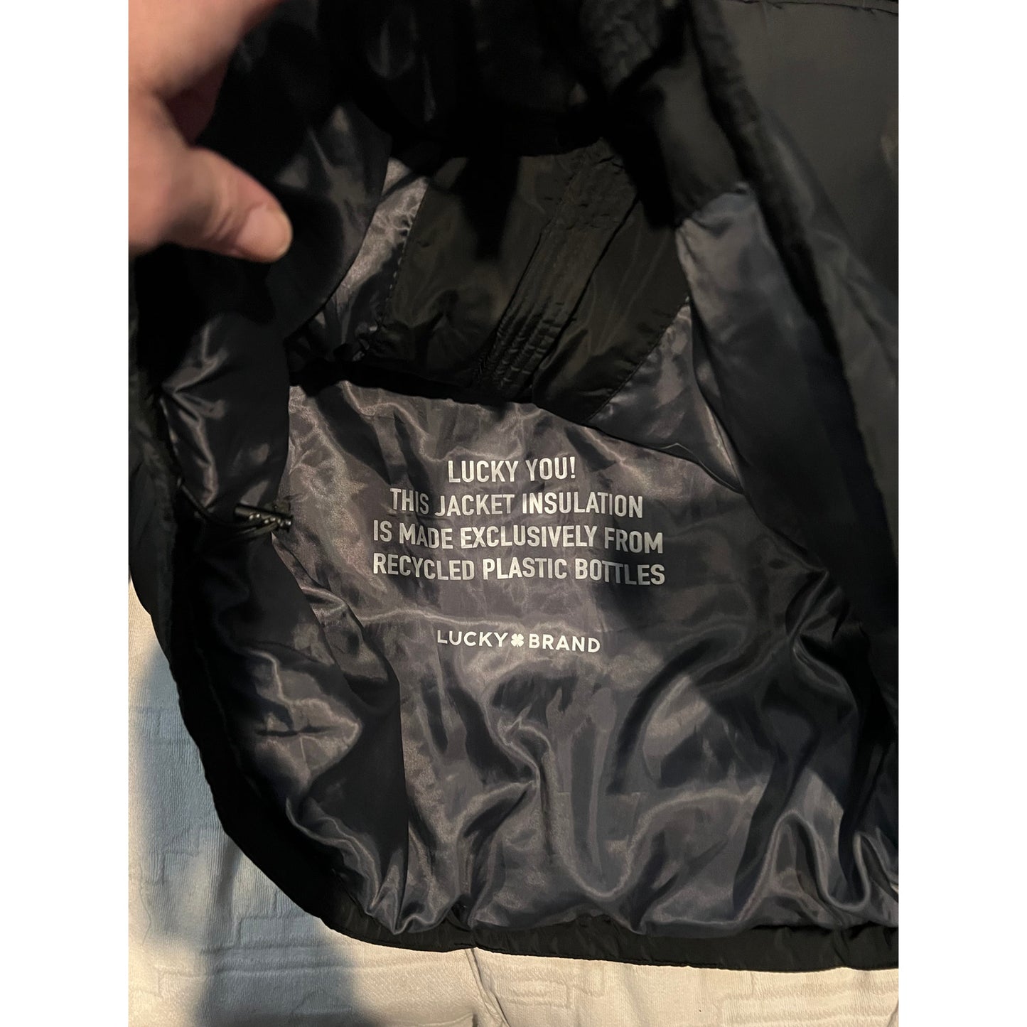 Chaqueta Acolchada Negra Lucky Brand Los Ángeles Talla XL de Hombre
