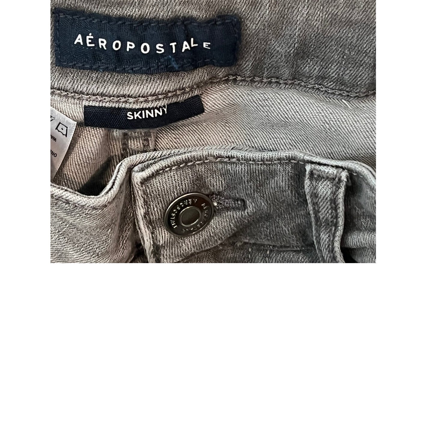 Aeropostale Skinny Gray Distressed Jeans Mens 33x32
