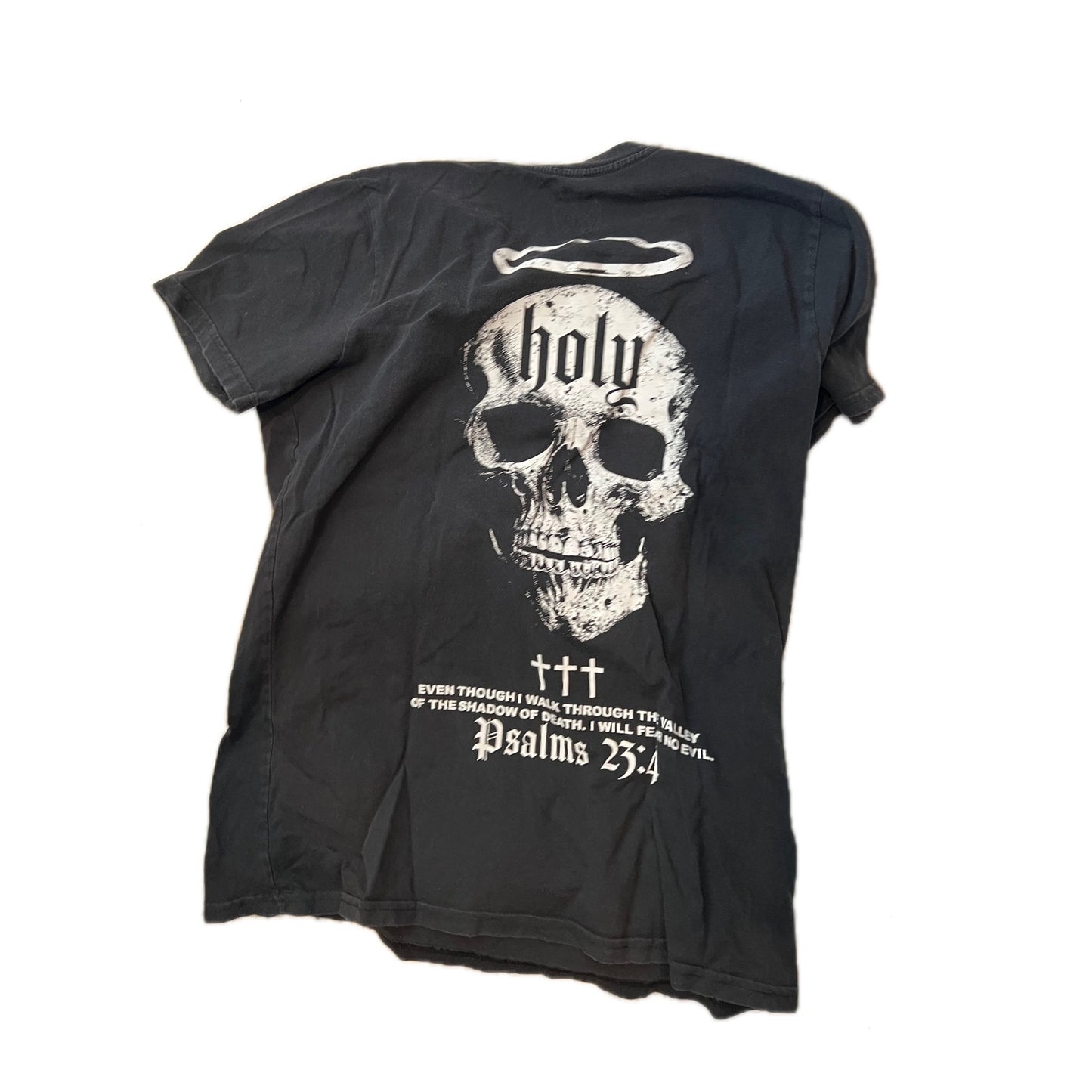 CULA Psaumes 23:4 T-shirt noir homme M