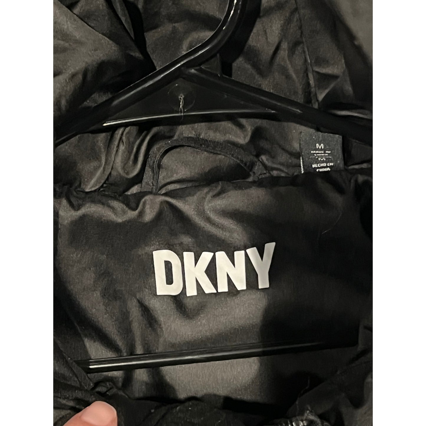 DKNY Black Puffy Parka Jacket Mens M