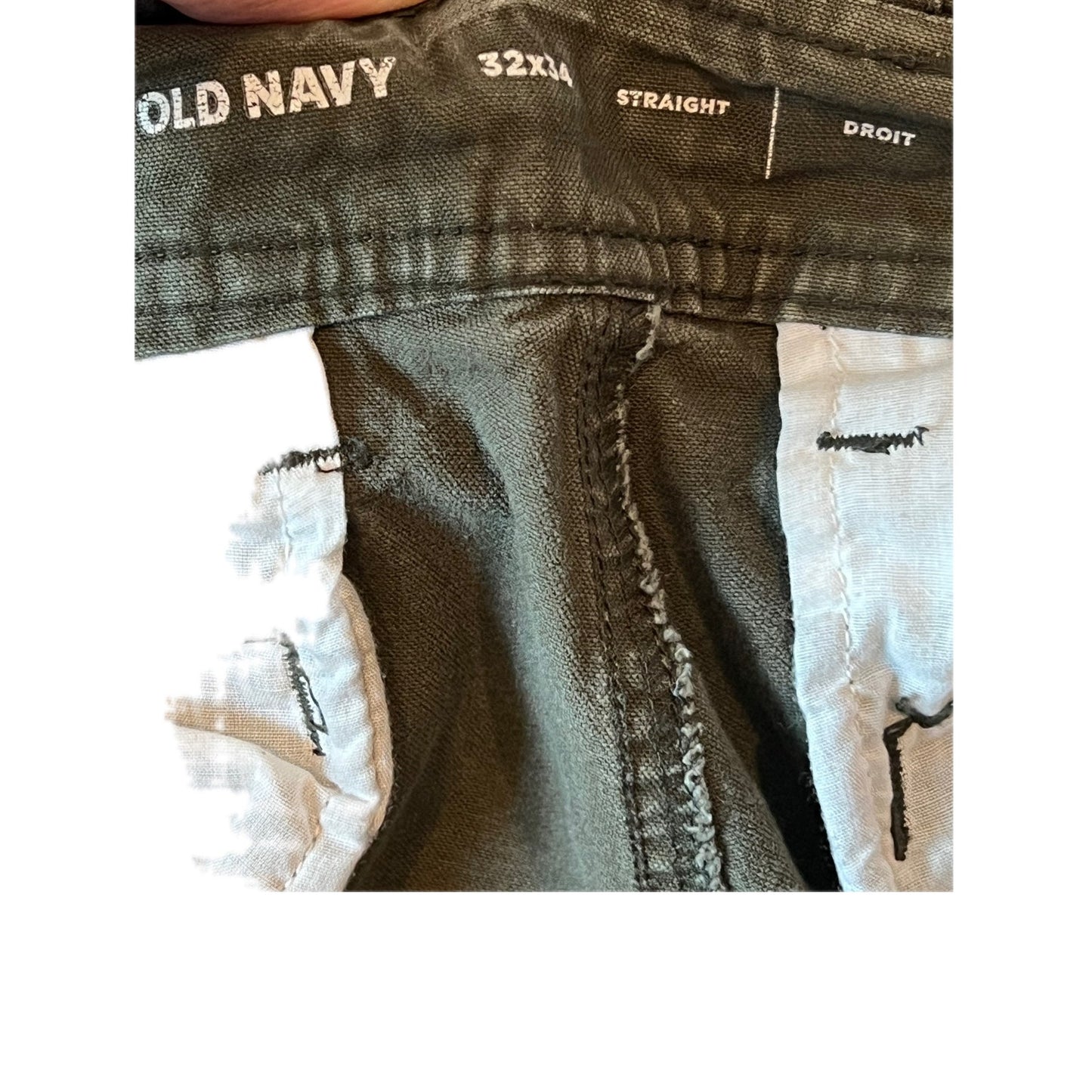 Old Navy Green Cargo Straight Fit Chino Jeans 32x34
