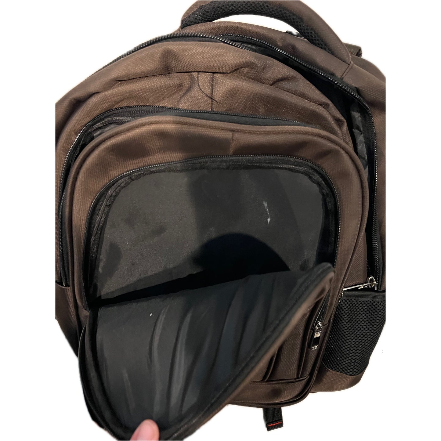 Sport Brand Faux Leather Computer Backpack