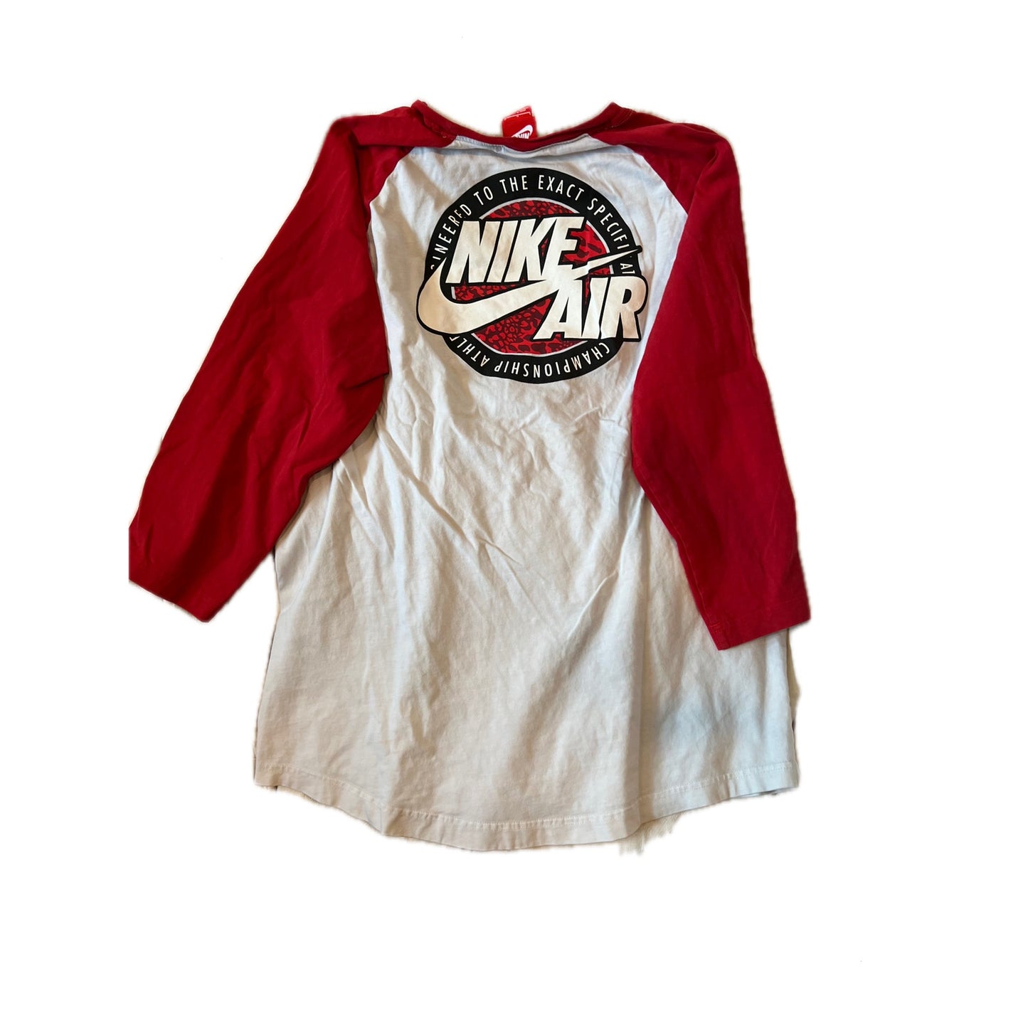 The Nike Air Three Qtr Sleeve Red White T-Shirt Mens L